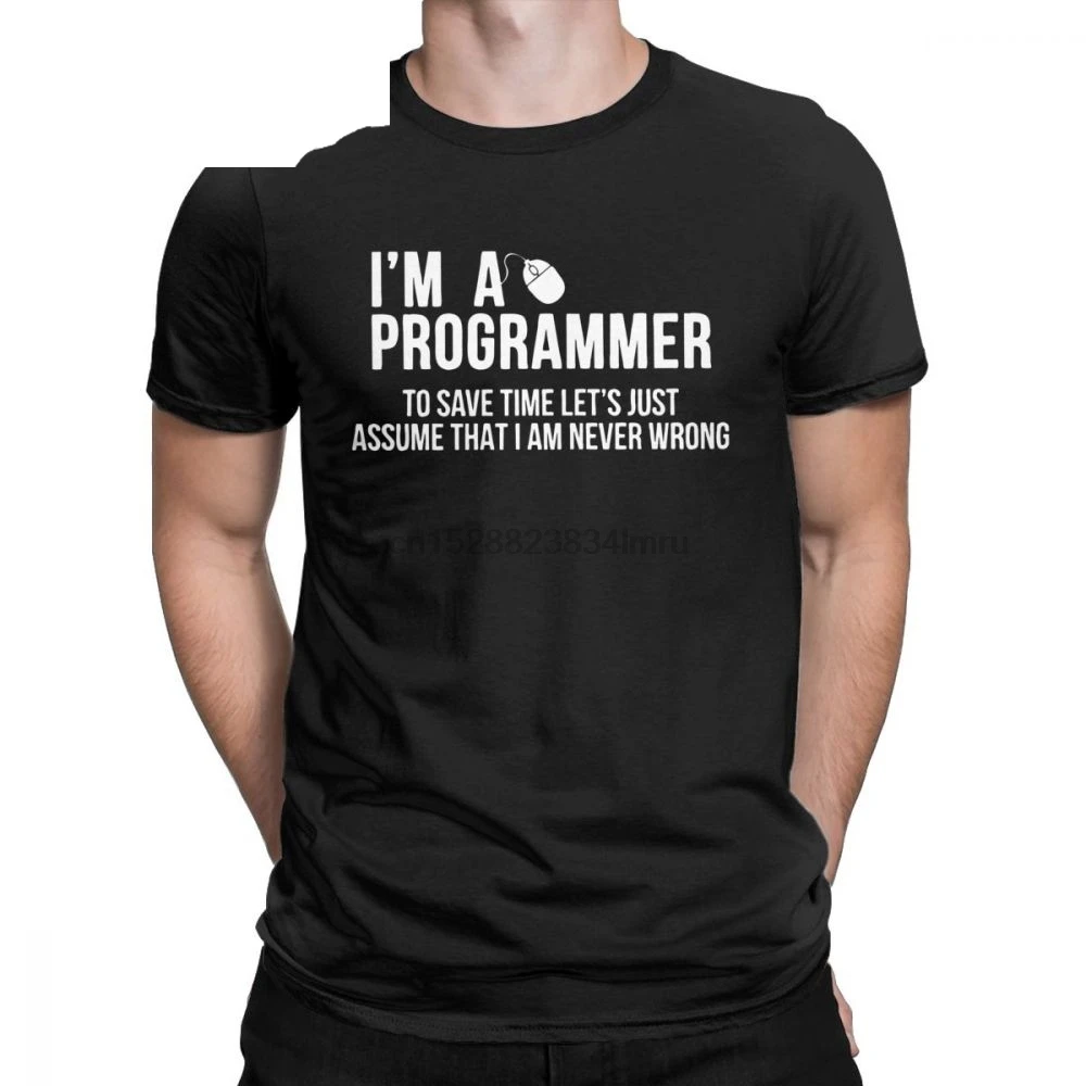 

Programmer Programming T Shirts Men Pure Cotton Vintage T-Shirt Crew Neck Geek Code Coder Tees Short Sleeve Clothes Graphic