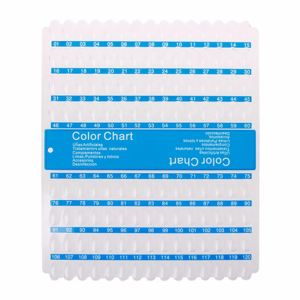 

MAANGE 120 Grids Nail Art Tips Color Chart Display Rack Polish Practice Palette Stand Nail Display New