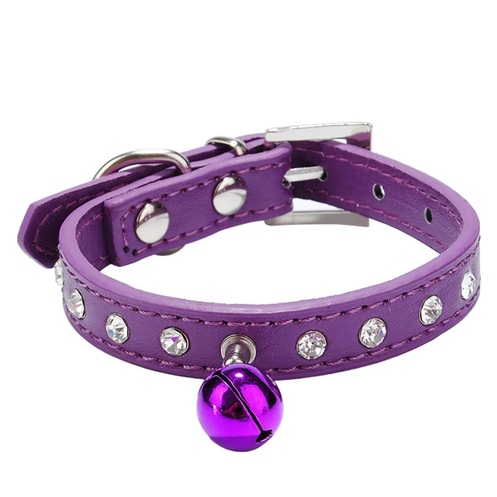 Adjustable Diamond PU Cat Collar Elastic Buckle Collars for Pet Cat Kitten Small Animals Collar With Bell Pets Supplies Adjustable Diamond PU Cat Collar Elastic Buckle Collars for Pet Cat Kitten Small Animals Collar With Bell Pets Supplies