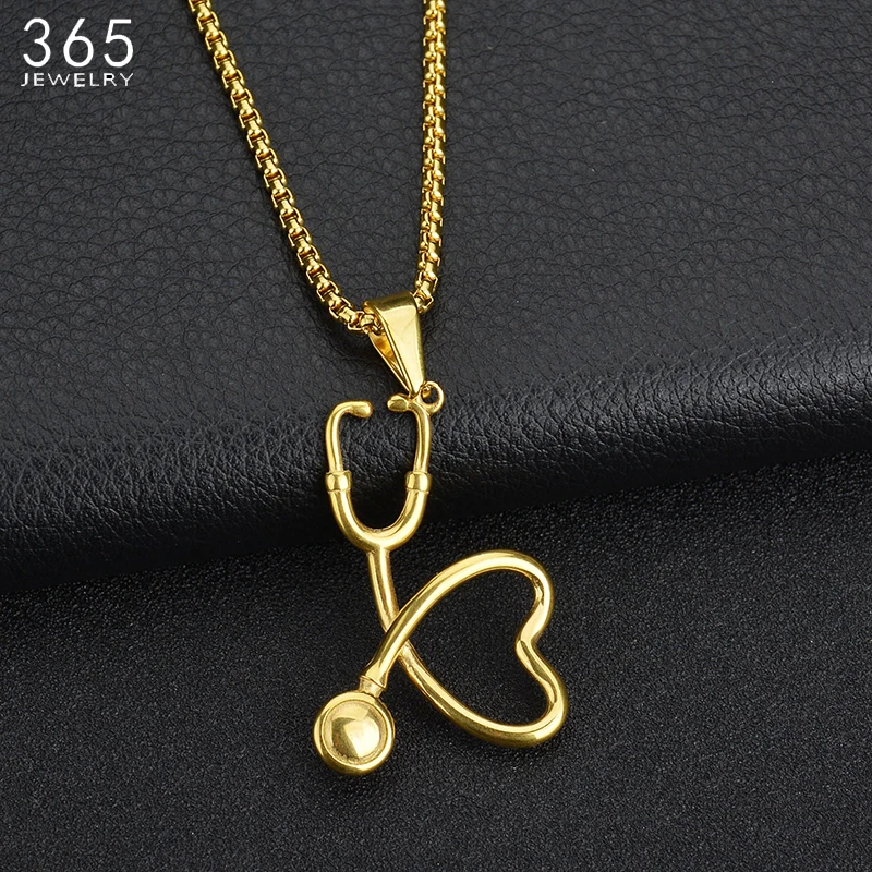 Stethoscope gold pendant Clearance