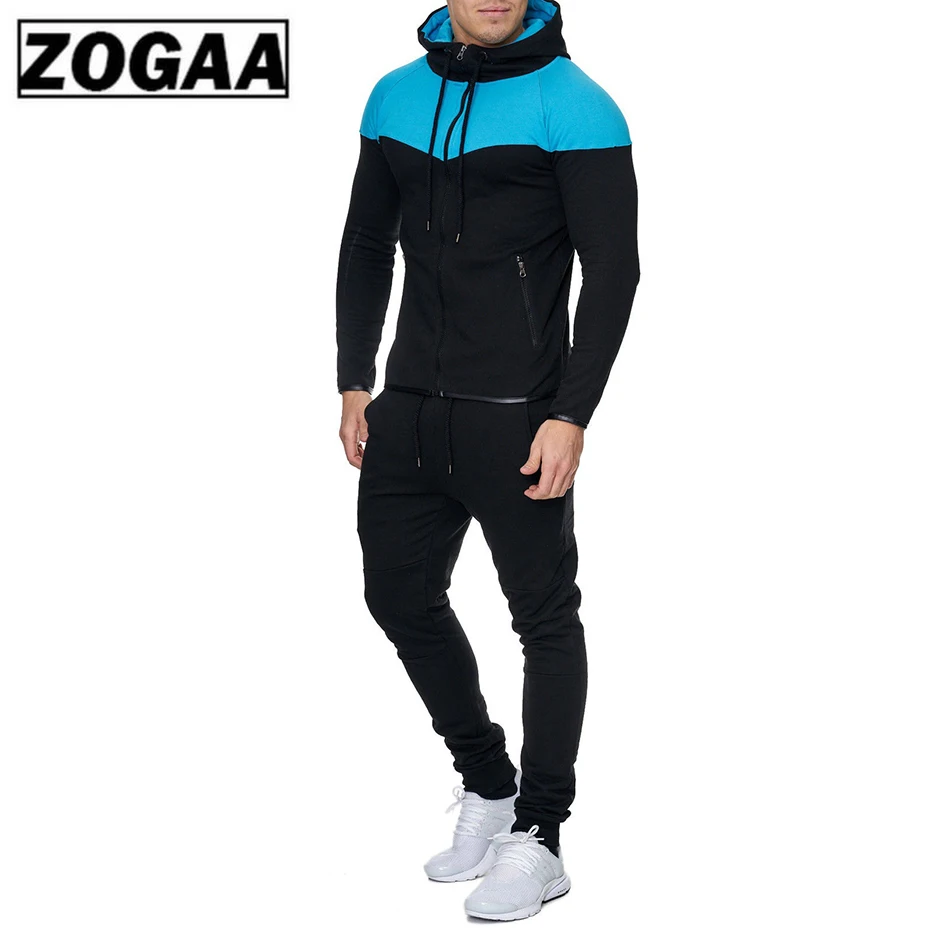 Мужской спортивный костюм ZOGAA с капюшоном из 2 предметов спортивная одежда для