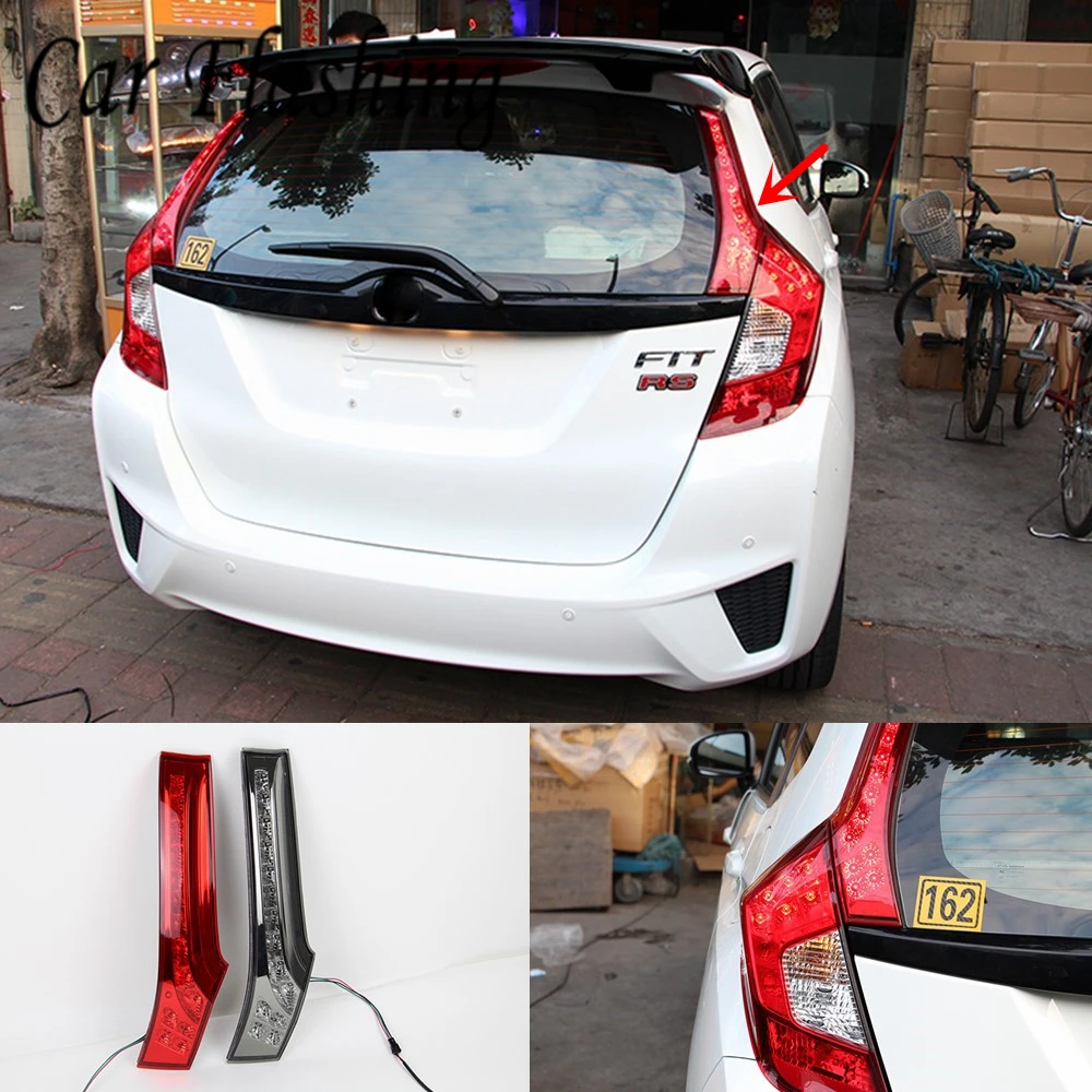 Автомобильная проблесковая 1 набор, Автомобильный светодиодный Предупреждение задний противотуманный фонарь заднего бампера светильник тормозной светильник s для Honda Fit Джаз