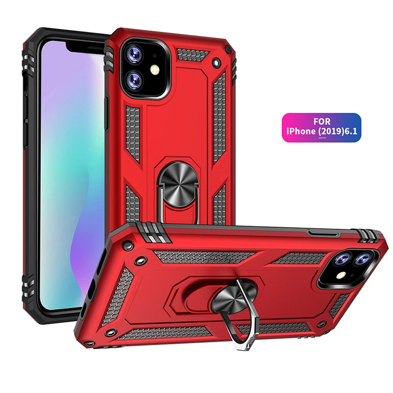 

Shockproof Magnetic Case For iPhone 5.8 6.1 6.5 2019 Soft TPU PC Car Holder Cover For iPhone XS Max XR X 8 7 6 6s Plus + Ring