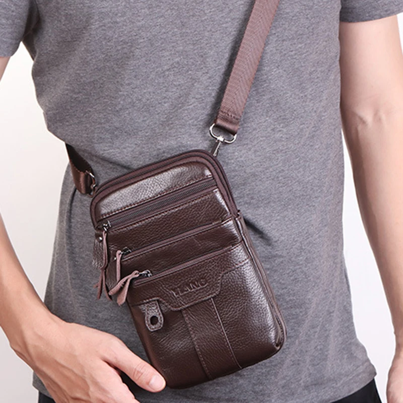 Men Cell Phone Case Waist Bag CrossBody Belt Pack Casual Purse Multi