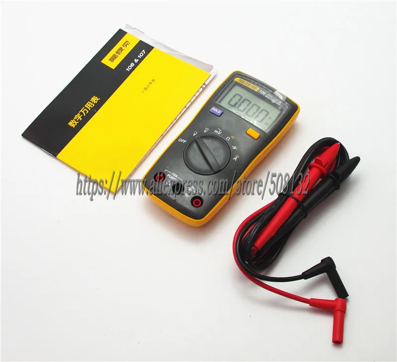 Fluke 106 + KCH12 мягкий чехол Цифровой мультиметр размером с ладонь профессиональный в