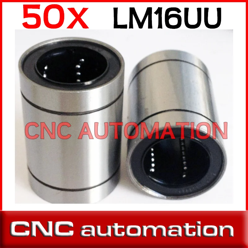 50 pcs lm16uu 16mm 선형 볼 베어링 부싱 cnc 부품 3d 프린터