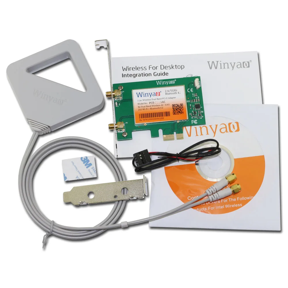 Winyao pce-8265ac Dual Band рабочего pci-e WiFi адаптер 867 м 802.11ac для Беспроводной-AC 8265ngw 8265ac Bluetooth 4.2