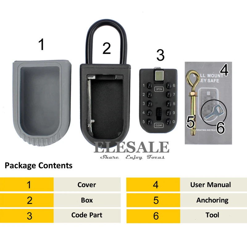 Ключ безопасного хранения Коробка органайзер с Комбинации замок 10 цифровой пароль всепогодный для дома на открытом воздухе Применение Прямая