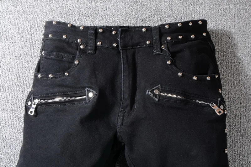 Metal Rock Punk Rivet Spike Pants a2