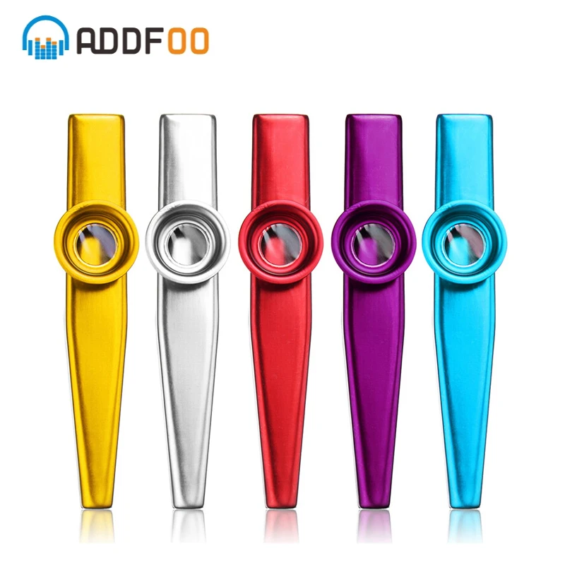 ADDFOO 5 шт. kazoo металлическая Легкая портативная флейта инструмент для начинающих детей любителей музыки деревянный духовой инструмент 5 цветов