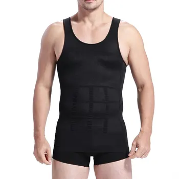 

2019 Men Slimming Body Shaper Shapewear Fat Burning Vest Modeling Underwear Corset Waist Trainer Muscle Girdle Shirt