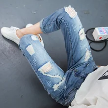 CTRLCITY для женщин в винтажном стиле, украшенные кисточками дырочки джинсы с карманами, по лодыжки Штаны Европейский стиль Женские повседневные штаны выдалбливают