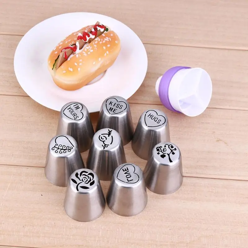 8pcs/set DIY Love Icing Piping Tips Nozzles stainless steel Baking