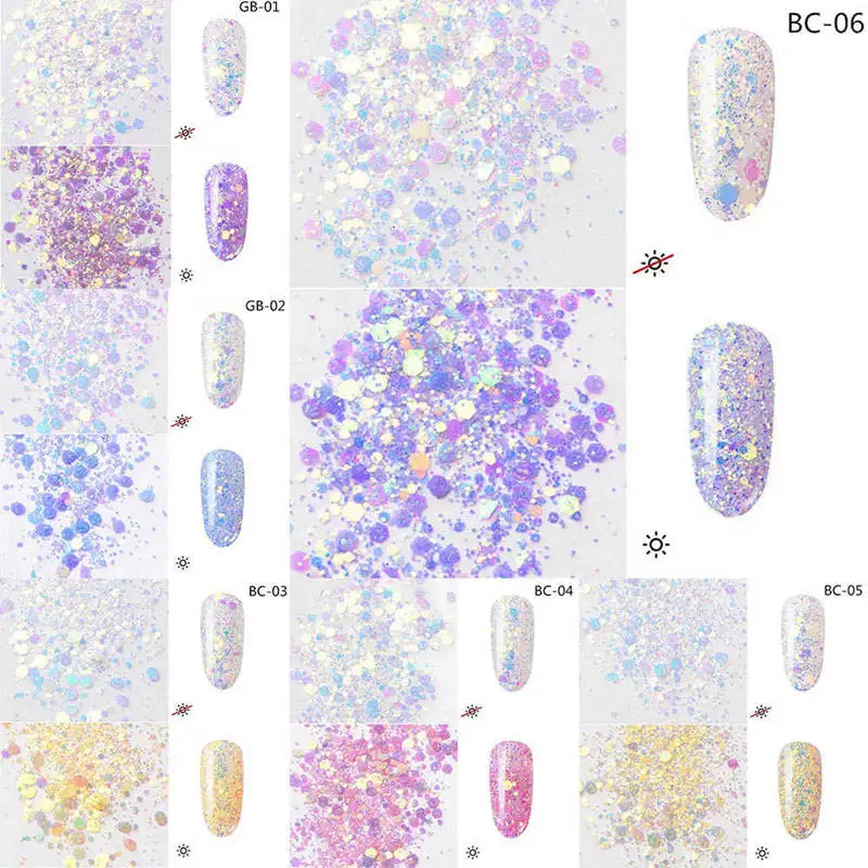 1pot лазерные прозрачные блестки конфеты шестигранные Стразы для маникюра украшения хлопья 3d Маникюр УФ гель лак горячий
