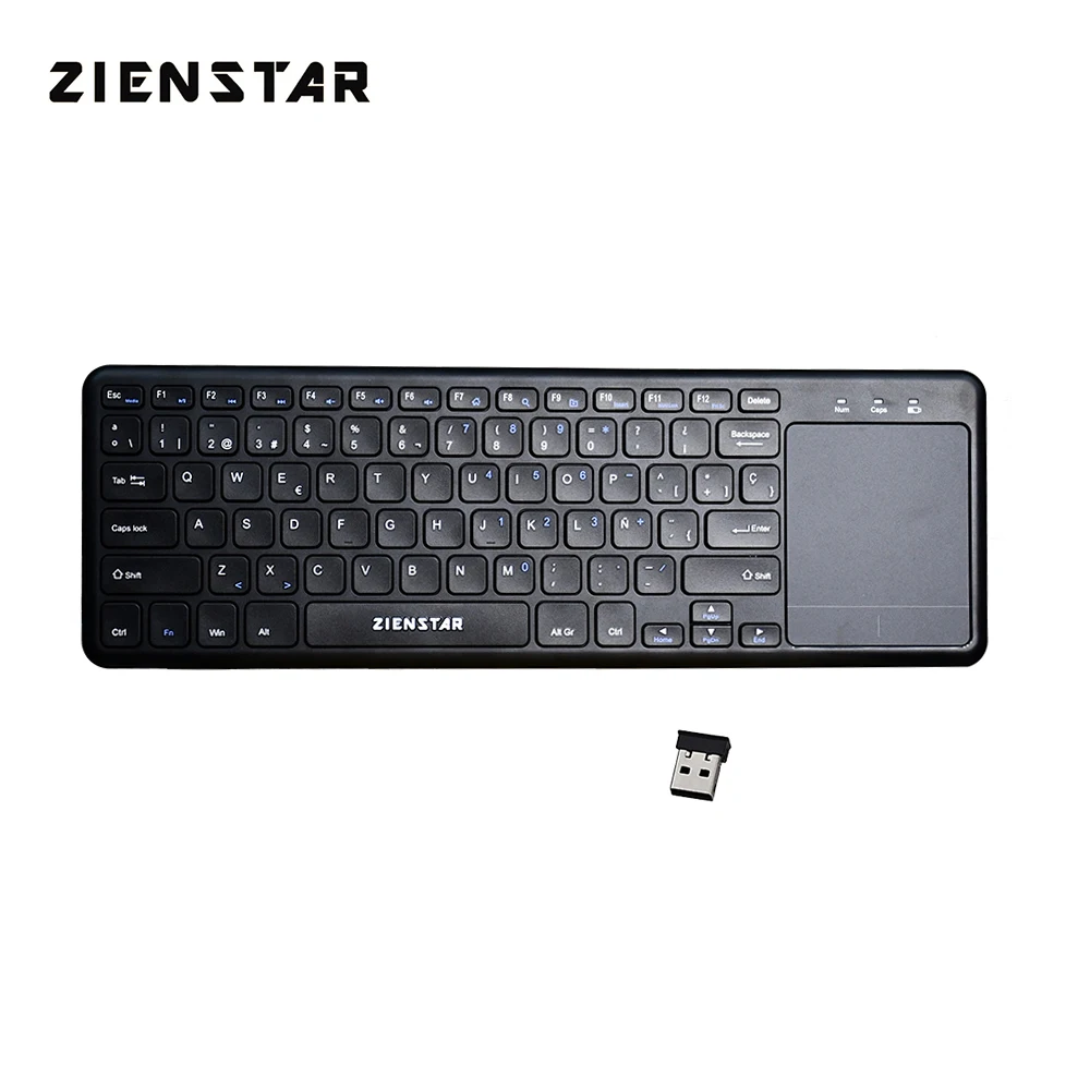 

Zienstar Spanish Letter 2.4G Wireless Keyboard with Touchpad for Windows PC,Laptop,Ios pad,Smart TV,HTPC IPTV,Android Box