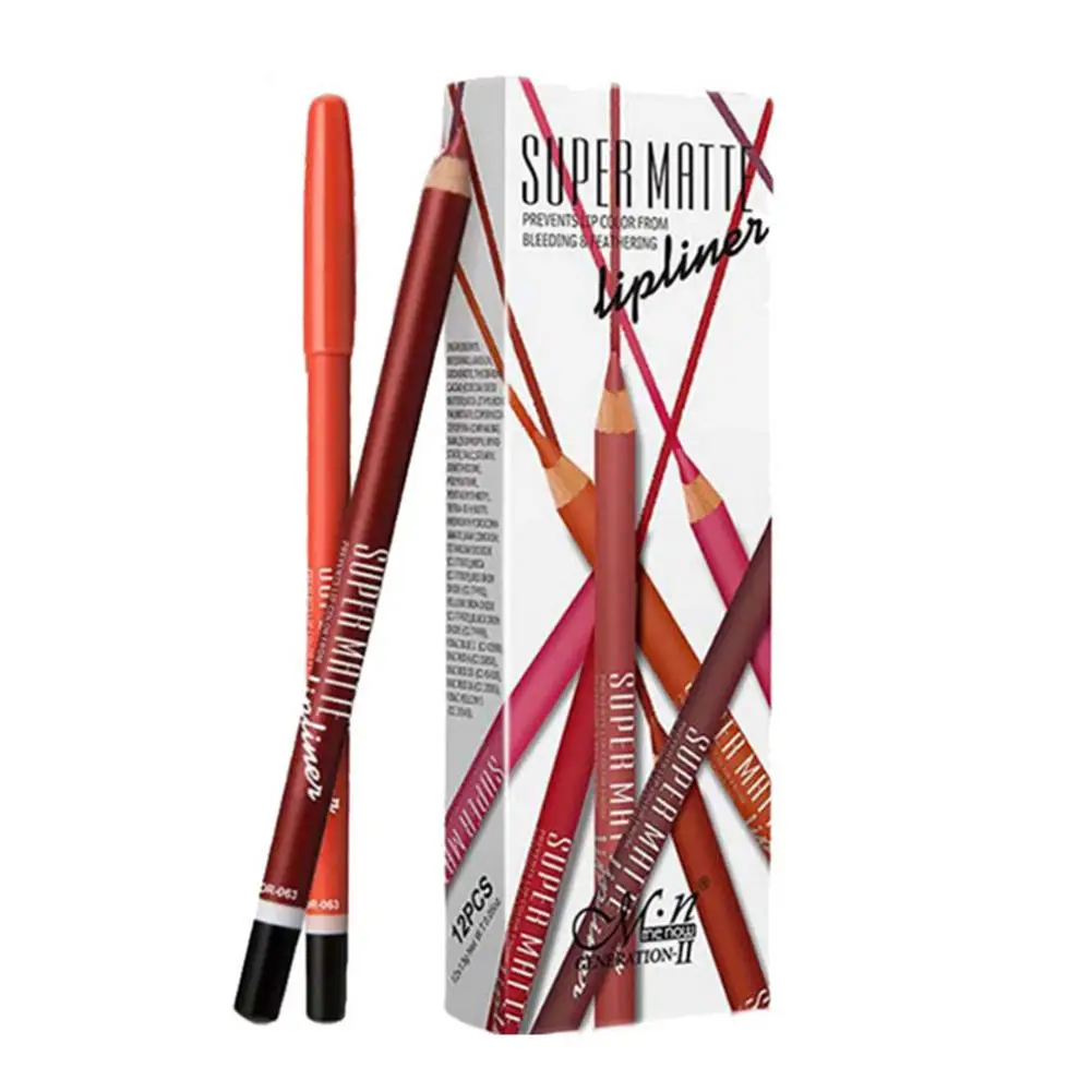 

12Pcs/Set Matte Lip liner Pencil Long Lasting Waterproof Makeup Lipsticks