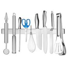 304 Stainless Steel Knife Holder Magnetic Wall Storage Rack Scissor Knives Stand Hook Kitchen Organizer Self-adhesive Holder 304 Stainless Steel Knife Holder Magnetic Wall Storage Rack Scissor Knives Stand Hook Kitchen Organizer Self-adhesive Holder