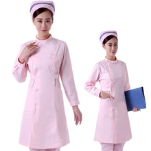 [Комплект] Женская лабораторная куртка с длинными рукавами и вырезом сбоку