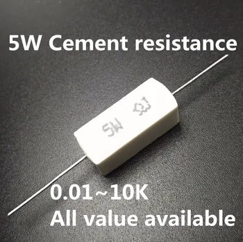 

5pcs 5W 0.3 0.33 0.43 0.47 0.5 0.56 1 ohm 0.3R 0.33R 0.47R 0.5R 0.56R 1R Ceramic Cement Power Resistance Resistor 5%