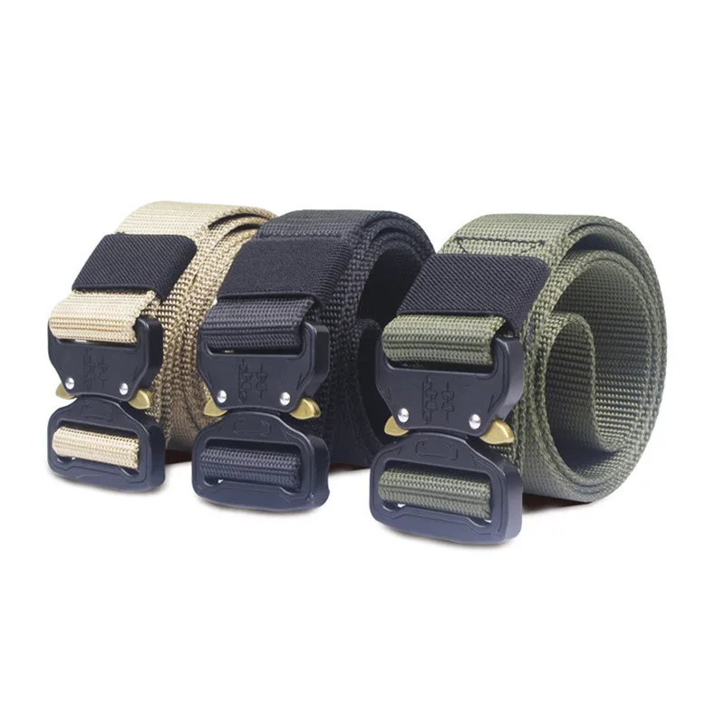 Tactical 120CM Outdoor Military Tactical Belt solid Buckle Nylon Waist Belts Multicam Molle Automatic Buckle Army Belts