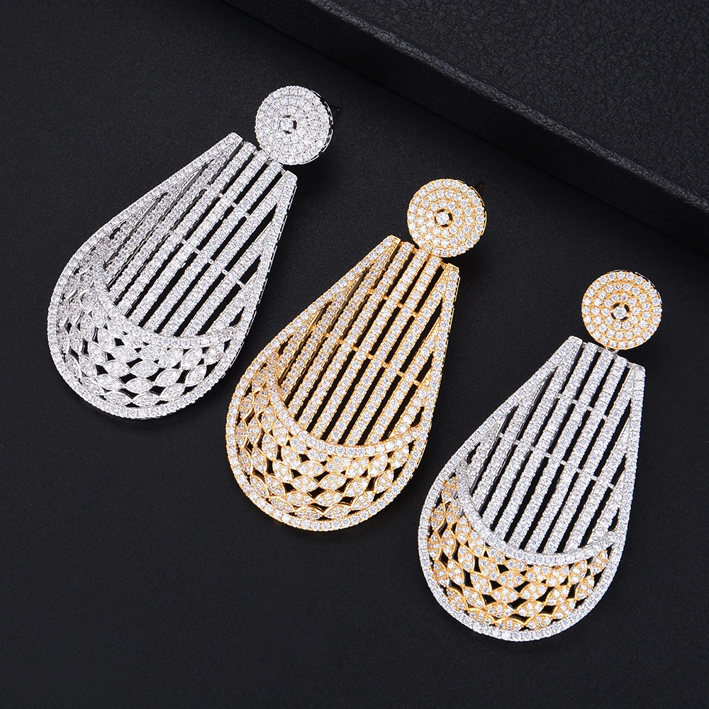 

missvikki Full Cubic Zirconia Charm Shiny Pendant Earrings Women Bijoux Vintage Style Fashion Accessories Best Lover Gift