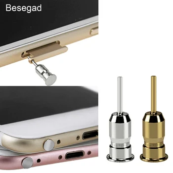 

Besegad 3.5mm Earphone Jack Sim Card Needle Dustproof Anti Dust Jack Plug for Mobile Phone for iPhone 8 7 X 5 6 6S Plus
