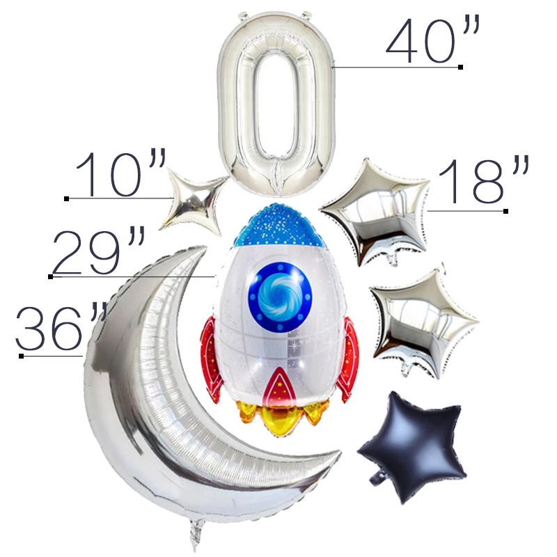 7 шт. 40 дюймов Количество воздушных шаров реактивный воздушный шар счастливый космического пространства тематическая вечеринка на день рождения украшения детские игрушки для детей домашний декор