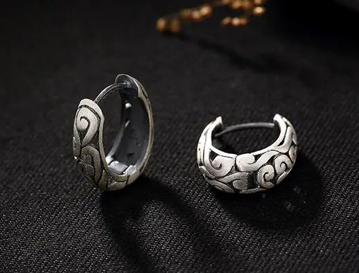 

Sterling S990 990 silver Drop Earrings vintage trendy for woman earring 15*13MM