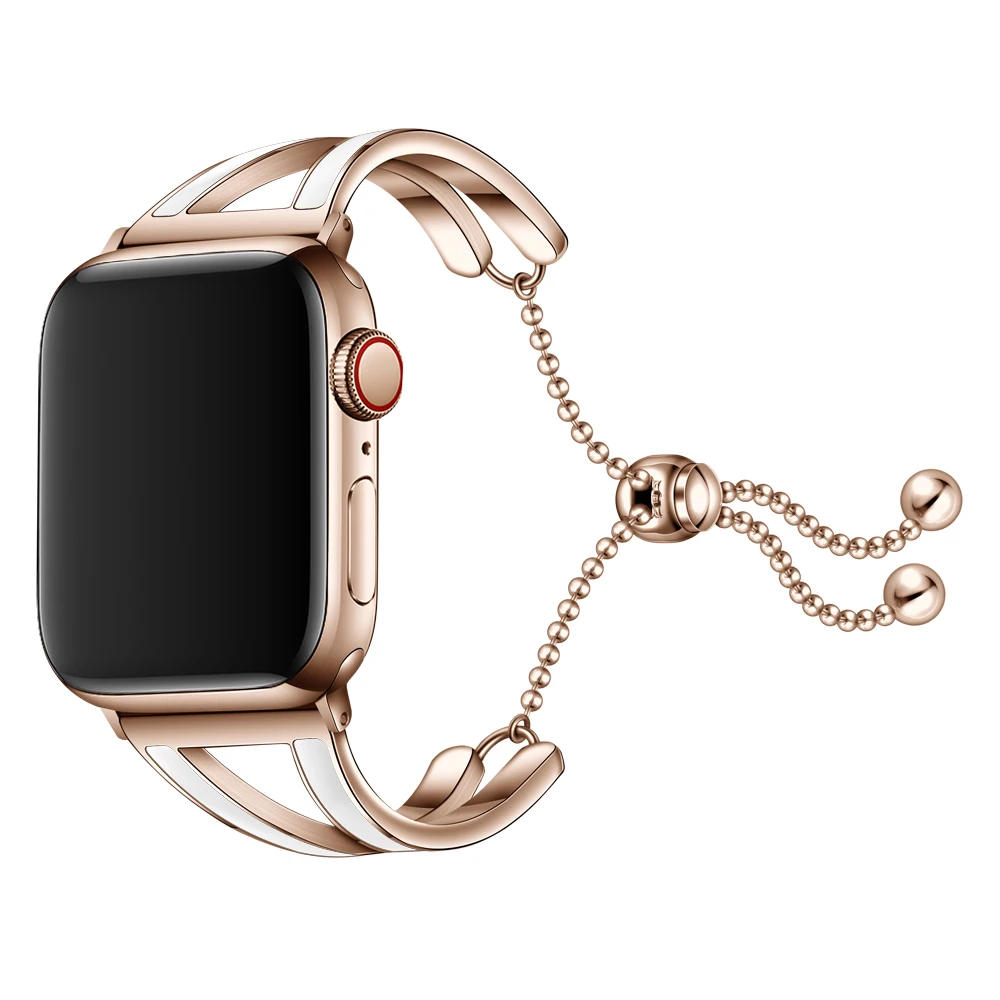 Новый ремешок из нержавеющей стали для Apple Watch Series 4 3 2 1 женский модный