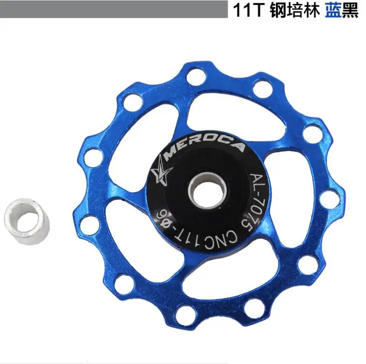 Горный Дорожный велосипед 11T 13T Алюминиевый сплав Jockey колесо задний переключатель шкив металлический герметичный подшипник направляющий шкив - Цвет: 11T blue