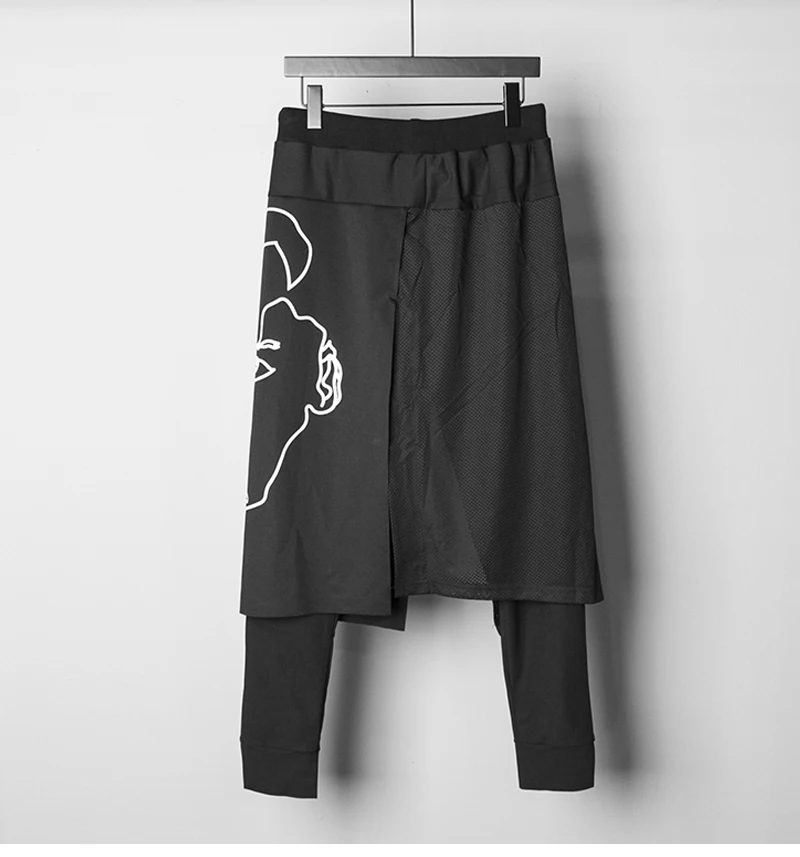 Culottes Punk Rave Pants Men Kilt Fashion Streetwear  (3)