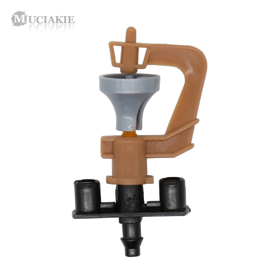 

MUCIAKIE 5PCS 360 Degrees Semi Misting Vortical Sprinkler Nozzle with 1/4'' Barb Adapter Micro Drip Irrigation Fittings