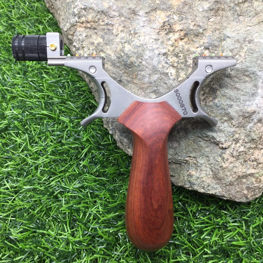 Powerful slingshot Stainless Steel Catapult Aiming Slingshot Bow With LED Light Outdoor Shooting