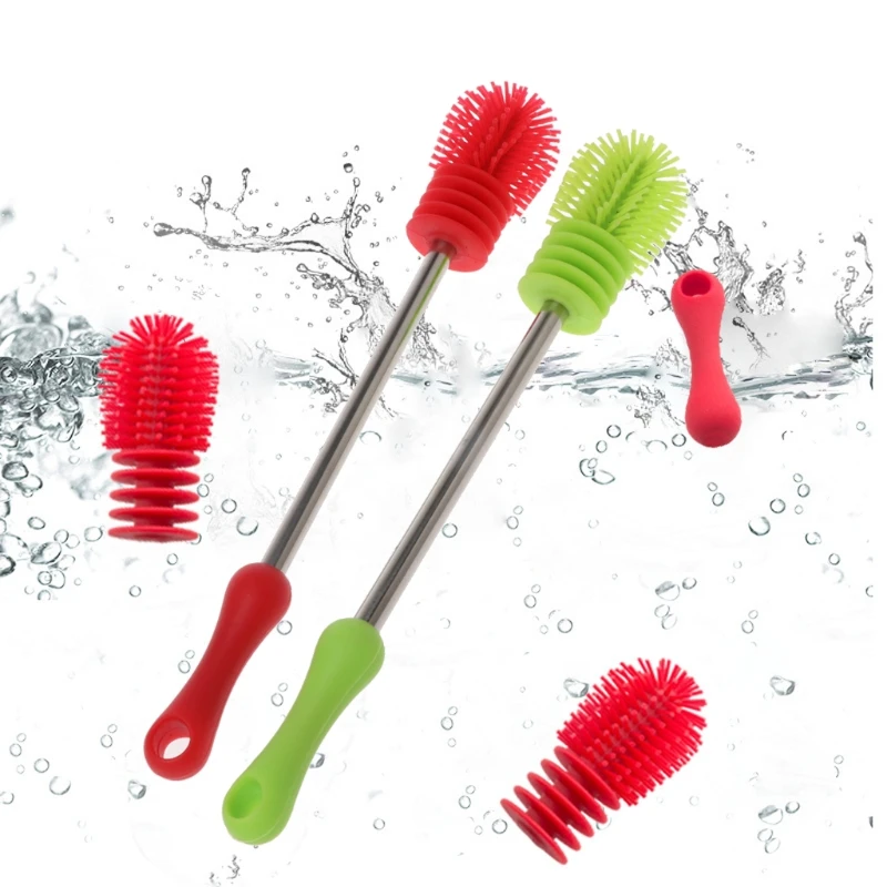 New Baby Bottle Brushes Washing Cleaning Rotary Handle Long Handle