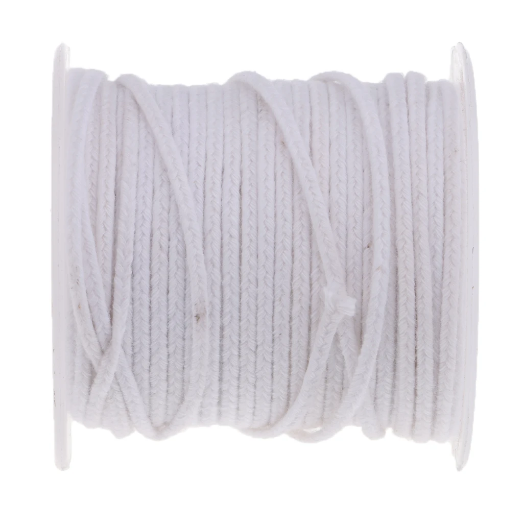 MagiDeal 1 Spool of 30 Meters / 98 Feet Cotton Braided Candle Wick for Candle Making DIY Candle Craft White