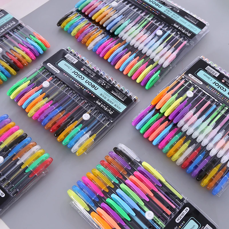 12/18/24/36/48 pcs/pack Creative Flash Gel Pens Set Color Gel Pen