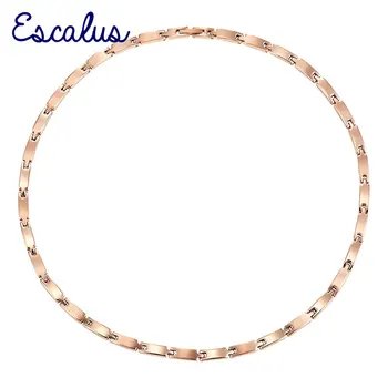 

Escalus Shiny Young RoseGold Color Women Stainless Steel Magnetic Necklace 34pcs Magnets Link Chain Neckwear Charm Gift Jewelry