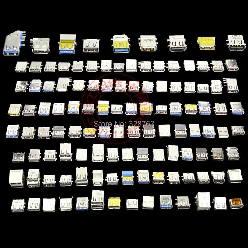 

(120 Models 120pcs)USB Socket 2.0 & 3.0 USB Jack Connector Port For Laptop Lenovo Acer Samsung Dell HP Toshiba Sony Free Shippin