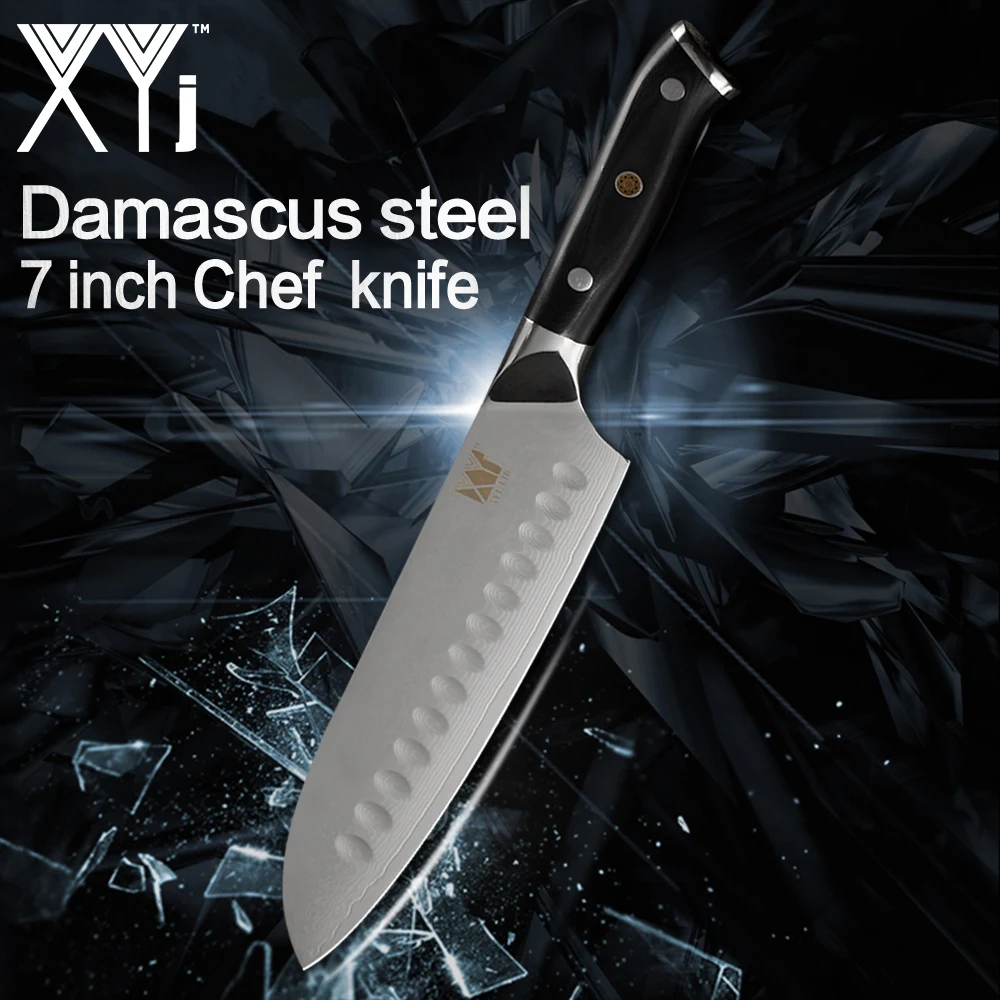 XYj кухонный нож из дамасской стали 7 ''шеф повар 6 5'' Santoku 5 ''нож гаджет G10