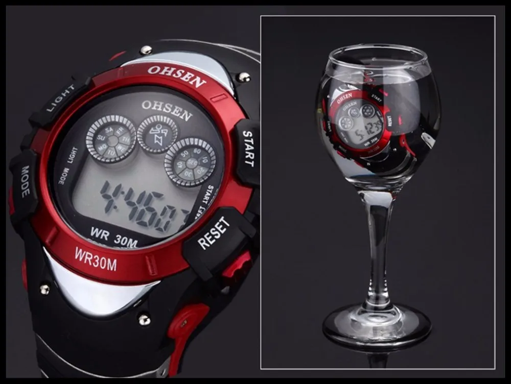 New Fashion Ohsen 0815 Quartz Kids Watches Boys Girl Xmas Gift Alarm Clock Sport Digital Watch LED Colorful Backlight Relojes (21)