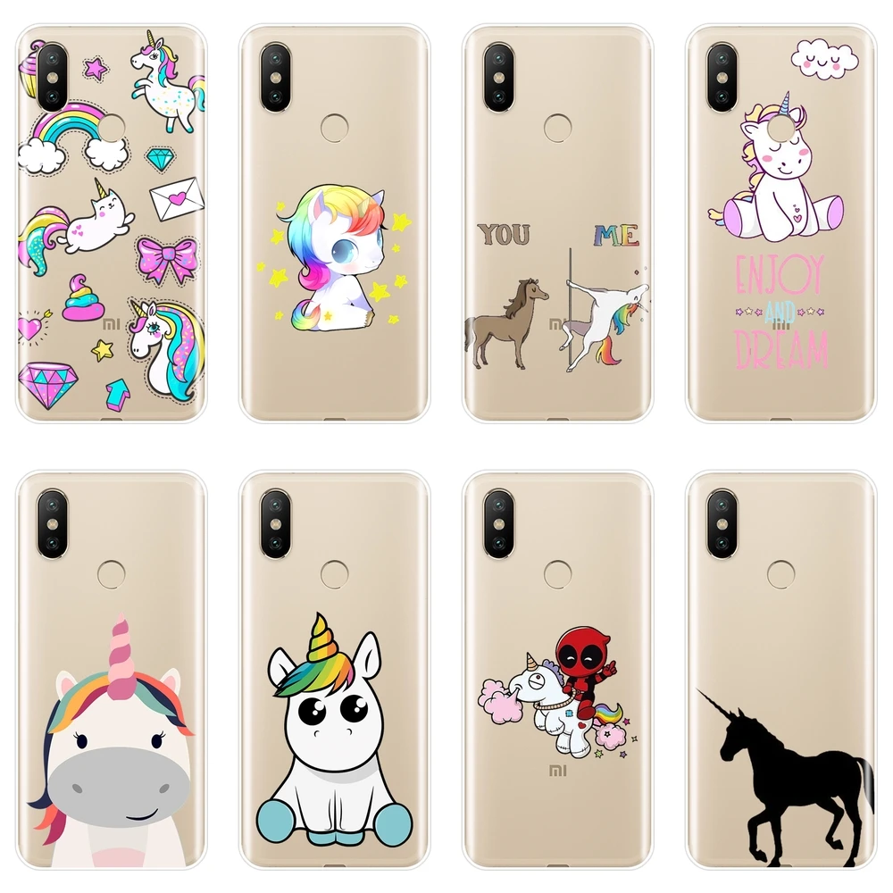 

Kawaii Girl Cute Unicorn Phone Case Silicone For Xiaomi Mi 5 5C 5S 5X 6 6X Plus Soft Back Cover For Xiaomi Mi A1 A2 Lite 8 SE
