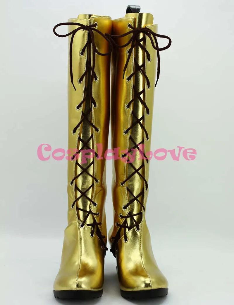 Vocaloid Megurine Luka Black /& Gold Cosplay Boots Shoes Version B Custom-made