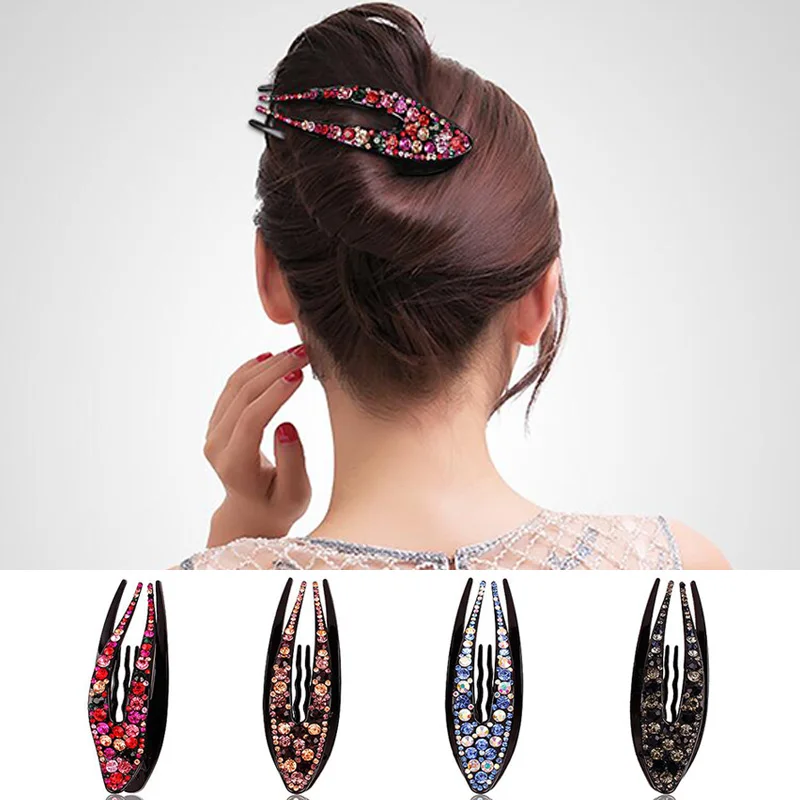 

Korean Crystal Hairpin for Women Hairclip Top Clip Rhinestone Duckbill Clip Hair Jewelry Girls Hair Accessories