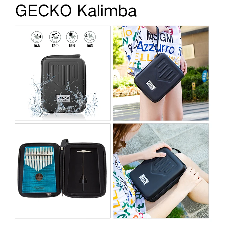 GECKO Kalimba Kaufen 17 ключ кудрявый клен «пианино для больших пальцев» builts-in EVA высокопроизводительная защитная коробка, молоточек для настройки, MC-BLEQ