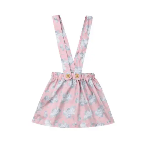 

2019 Summer Cute Infant Newborn Baby Girl Floral Print Suspender Skirt Overall Strap Baby Clothes