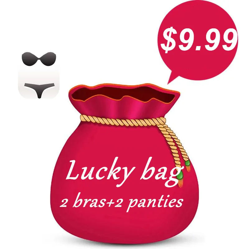 

2 Bras+2 Panties Random Style Cinoon brand Lucky bag Intimates sexy Push up lingerie set transparent bra women underwear set