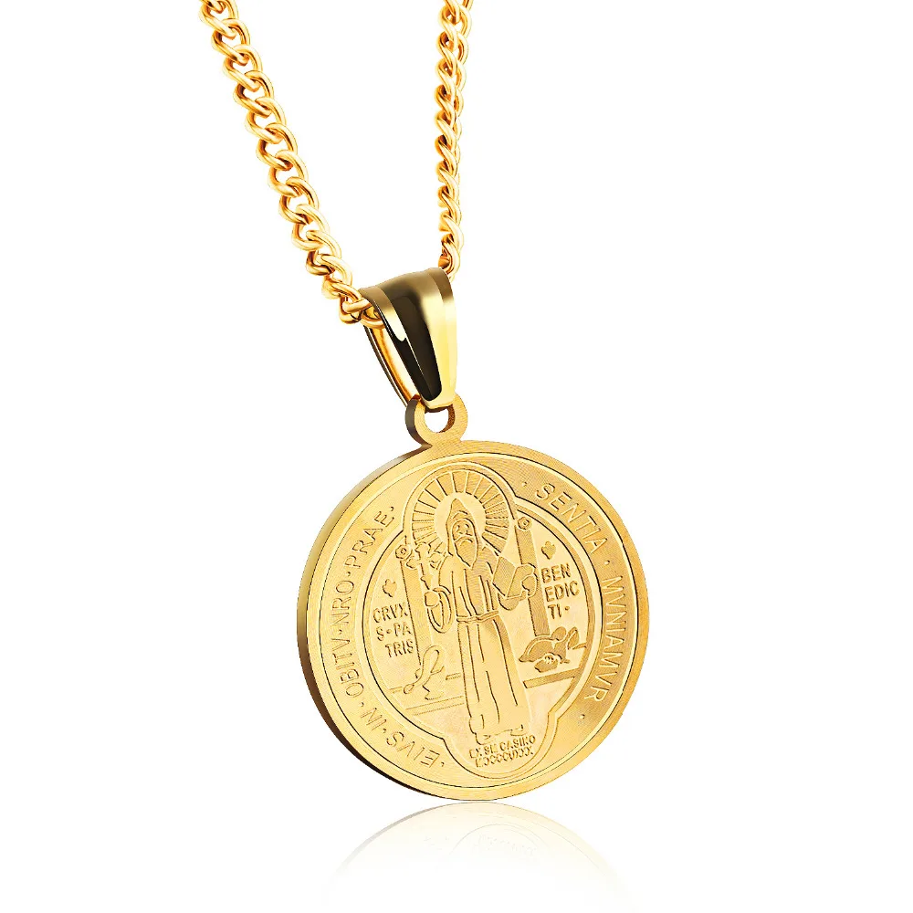 Mens Gold Circle Pendant Necklace Shop 