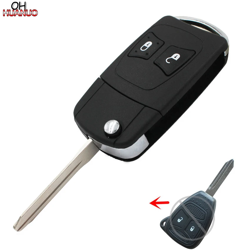 

New Replacement 2 Button Flip Key Case Car Key Cover Upgrade for Chrysler CROSSFIRE 300C PT CRUISER Folding Remote Key Shell Fob