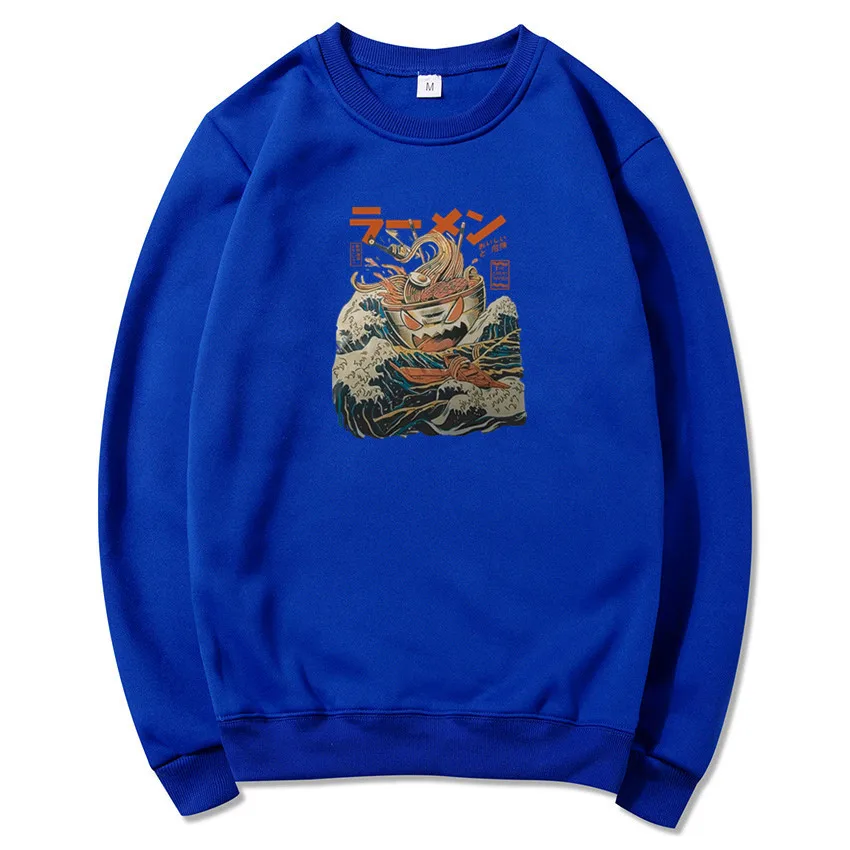 Осень зима новые толстовки Мужские Модные Винтажные свитшоты размера плюс худи с круглым вырезом брендовая одежда пуловеры уличная одежда - Цвет: Синий