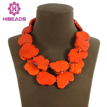 

Natural Carmine Rare Irregular Stone Necklace Choker Necklace Chunky Statement Jewelry 7 Colors Free Shipping TN071